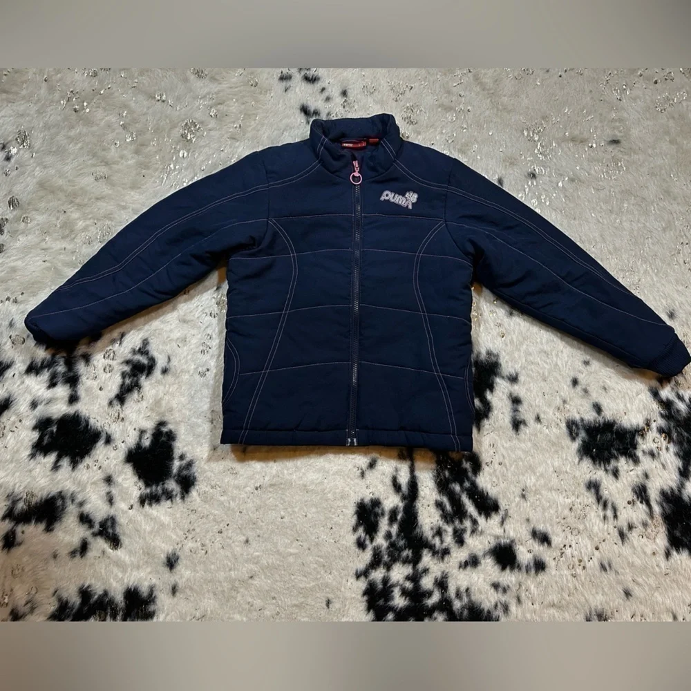 PUMA Girl’s Navy Blue Puffer Coat Size Small